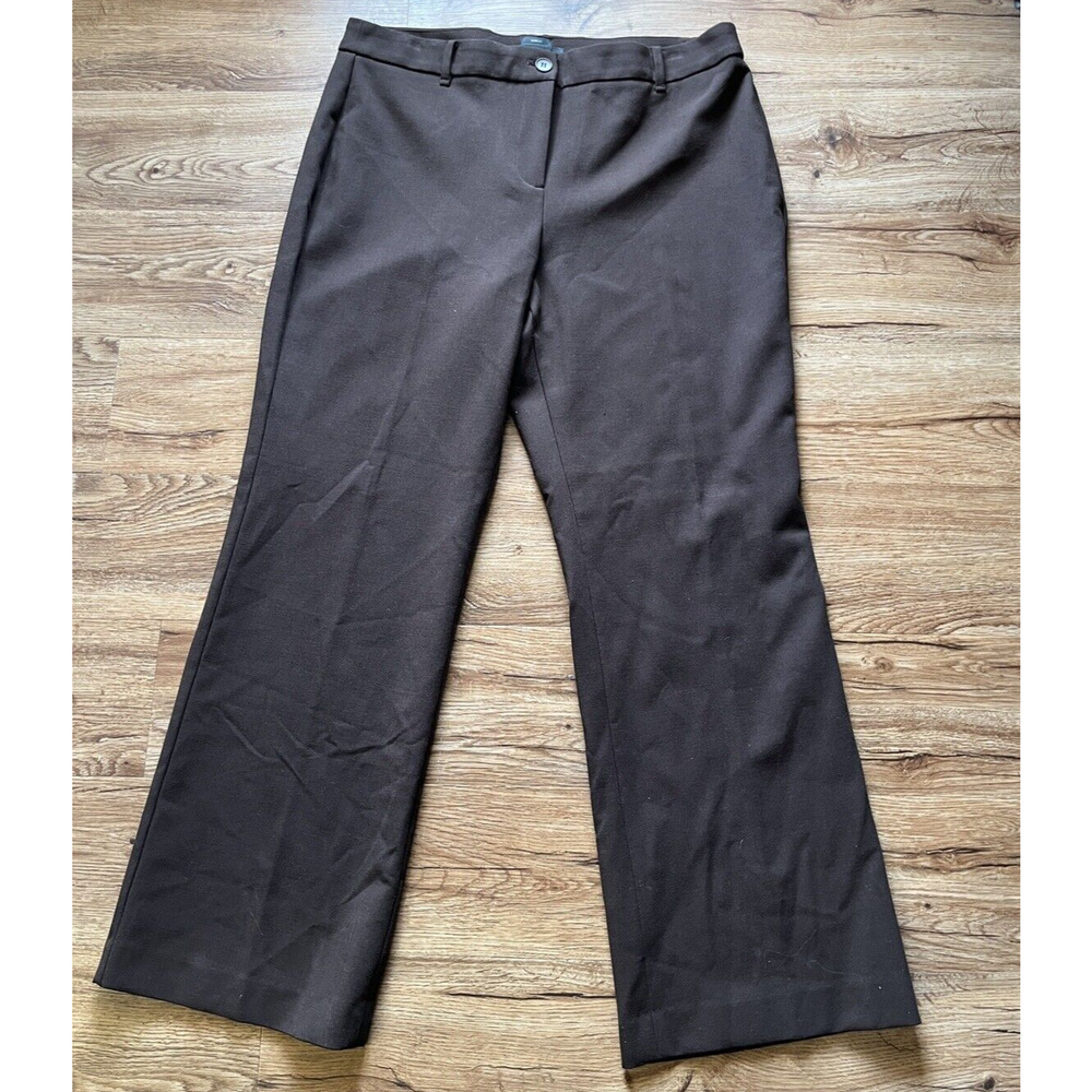 Talbots 12P Petite Curvy Brown Chino Career Pants Capsule System